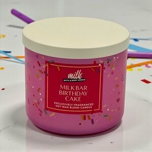 Bath & Body Works Milk Bar Birthday Cake Candle 3 Wick Candle NWT